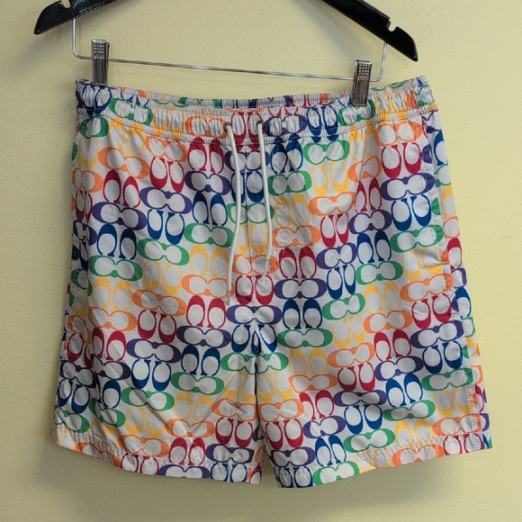 Coach Rainbow Pride Swim Trunks Size Large - Picture 1 of 5